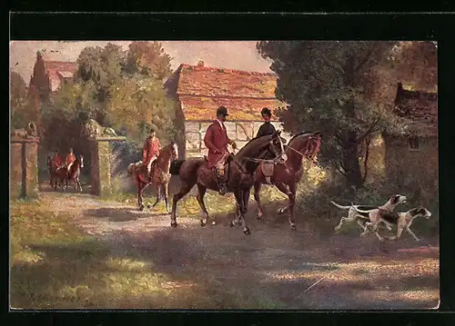 Künstler-AK Robert Kämmerer: Aufbruch zur Treibjagd