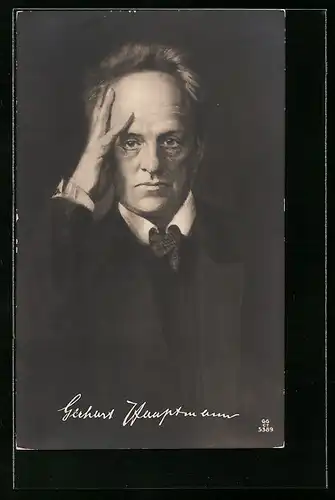 AK Portrait des Schriftstellers Gerhart Hauptmann