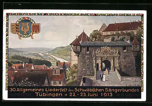 Künstler-AK Tübingen, 30. Allgemeines Liederfest des Schwäbischen Sängerbundes 1913