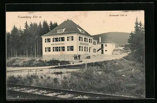 AK Frauenberg, Sommerfrische am neuen Gasthaus mit Blick auf den Dreisessel