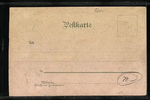 Lithographie Rosenheim, Ortsansicht über den Fluss