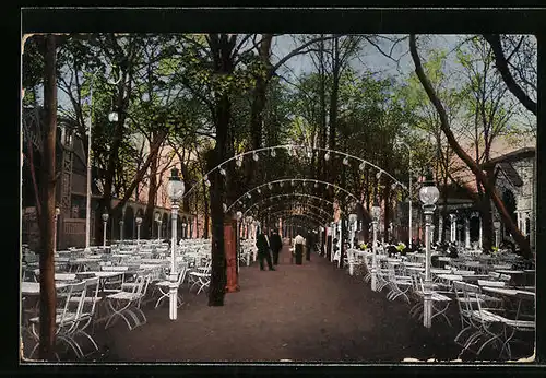 AK Berlin-Treptow, Terrasse des Etablissements Paradiesgarten