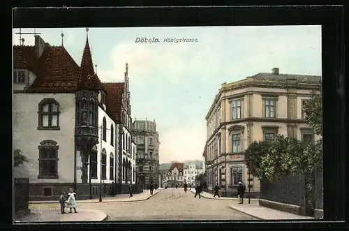 AK Döbeln, Passanten auf der Königstrasse