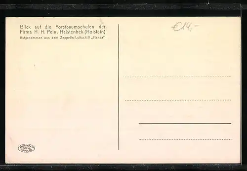 AK Halstenbek /Holstein, Zeppelin-Aufnahme der Forstbaumschulen H. H. Pein