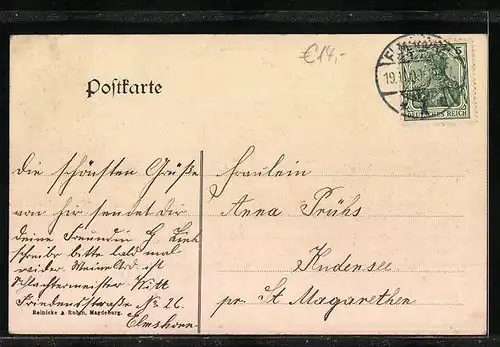 AK Elmshorn, Spaziergänger vor dem Moltke Denkmal mit Bauerweg