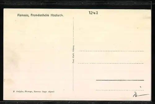 AK Ramsau, Kaffeegarten des Fremdenheim Hocheck