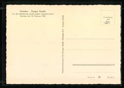 AK Dresden, Prager Strasse mit Dresdner Feuerversicherung