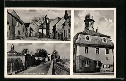 AK Rheindürkheim /Rhein, Strassenpartie mit Kirche