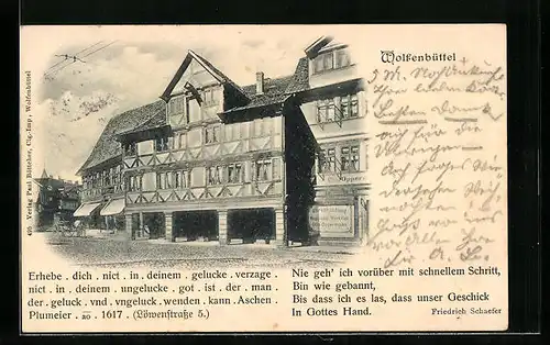 AK Wolfenbüttel, Ortsansicht mit Fachwerkhäusern