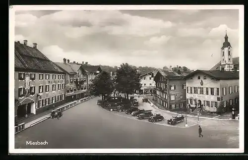 AK Miesbach, Ortsansicht aus der Vogelschau