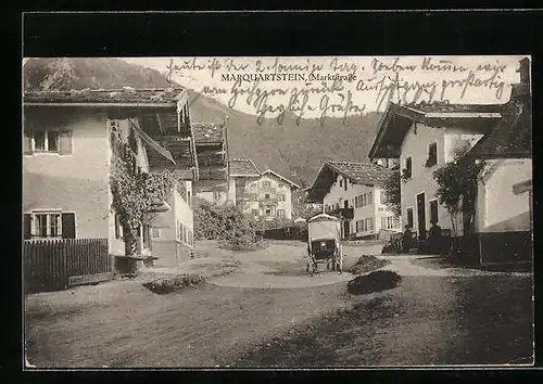 Künstler-AK Marquartstein, Marktstrasse mit Kutsche