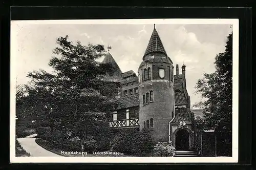 AK Magdeburg, Blick zum Gasthof Lukasklause