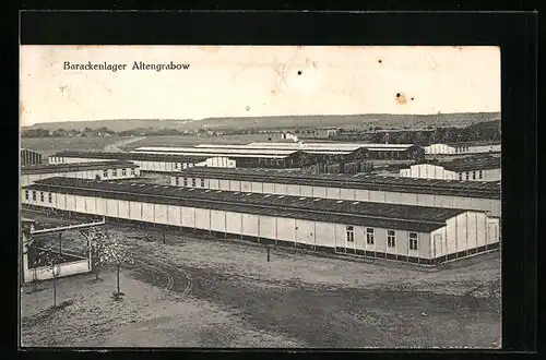 AK Altengrabow, Barackenlager aus der Vogelschau