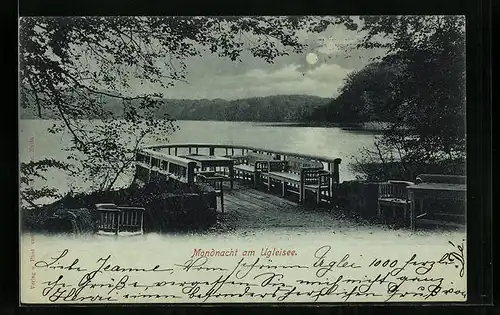 Mondschein-AK Eutin, Mondnacht am Ugleisee