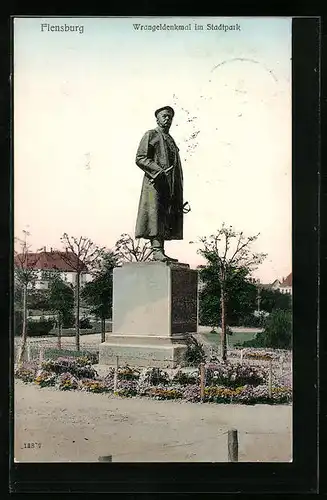 AK Flensburg, Wrangeldenkmal im Stadtpark