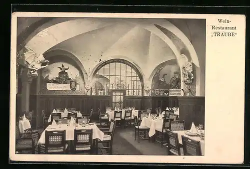 AK Berlin, Weinrestaurant Traube, Leipziger Strasse 117-118, Innenansicht