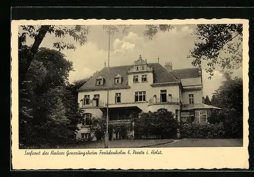 AK Preetz i. Holst., Seefront des Hauses Genesungsheim Freudenholm