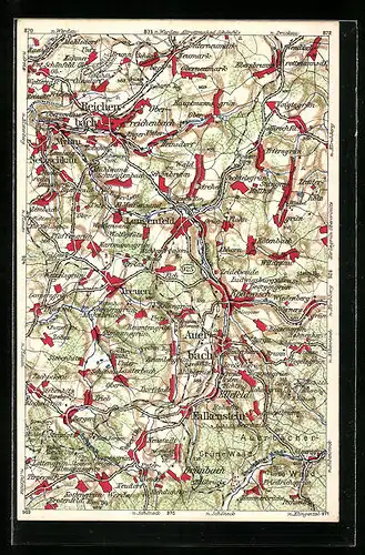 AK Lengenfeld, Wona-Karte der Region um den Ort