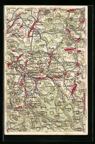 AK Raschau, Wona-Karte der Region um den Ort