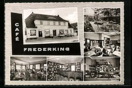 AK Stolzenau /Weser, Café Frederking mit Garten, Bar und Konditorei