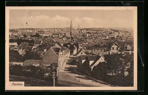 AK Apolda, Gesamtansicht aus der Vogelschau