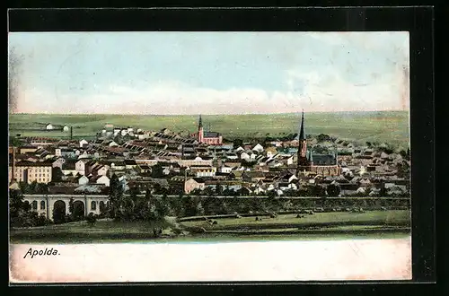 AK Apolda, Gesamtansicht aus der Vogelschau