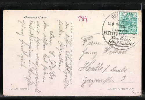 AK Ostseebad Lubmin, Blick von der Seebrücke