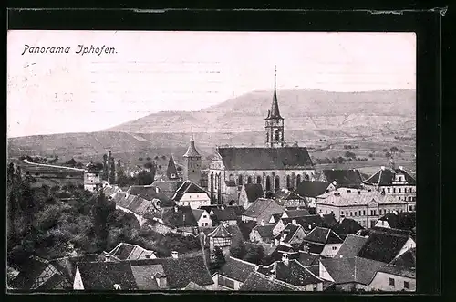 AK Iphofen, Panorama aus der Vogelschau