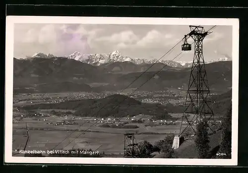 AK Kanzelbahn bei Villach mit Mangart, Seilbahn