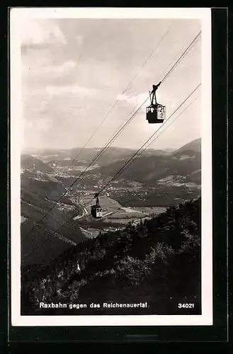 AK Rax-Seilbahn gegen das Reichenauertal