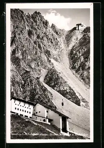 AK Innsbrucker Nordkettenbahn, Station Seegrube u. Hafelekar
