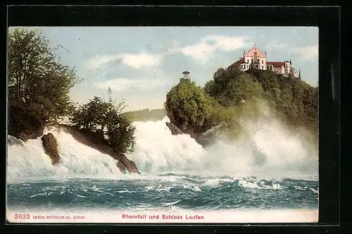 AK Rheinfall und Schloss Laufen