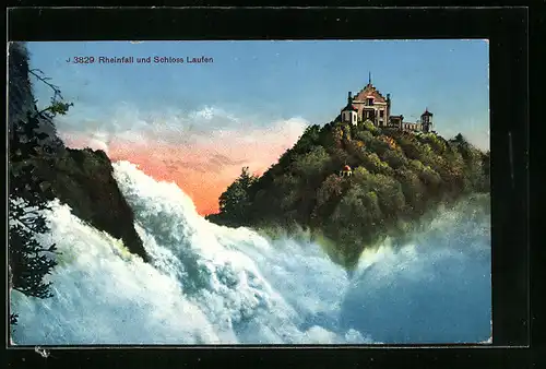 AK Rheinfall und Schloss Laufen