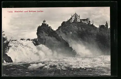AK Rheinfall und Schloss Laufen