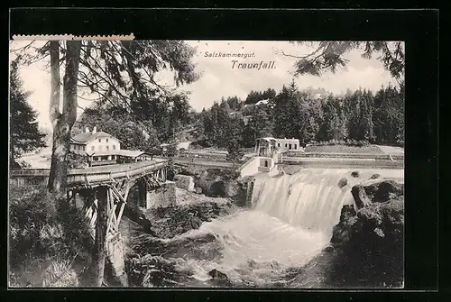 AK Salzkammergut, Blick zum Traunfall
