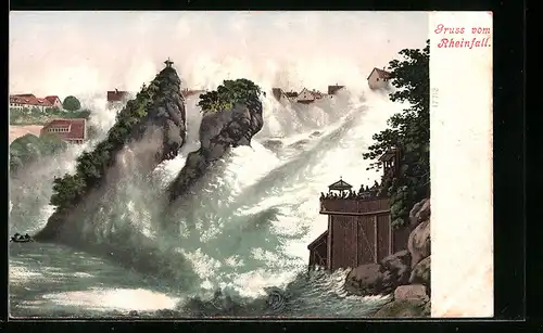 AK Aussichtsplattform am Rheinfall