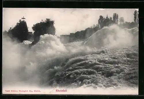AK Der Rheinfall vom Fischetz aus
