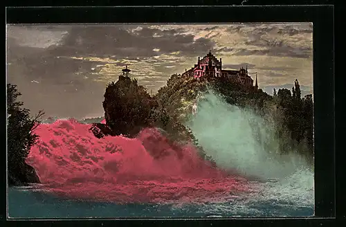 AK Rheinfall und Schloss Laufen