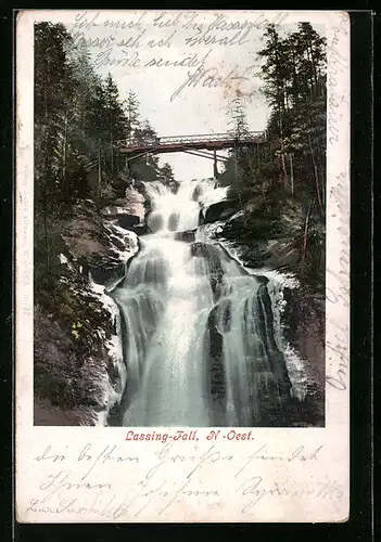 AK Brücke über den Lassing-Fall