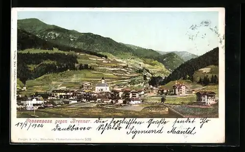 AK Gossensass, Ortsansicht gegen Brenner