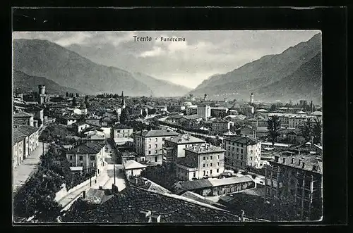 AK Trento, Panorama aus der Vogelschau