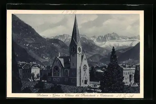 AK Bolzano-Gries, Chiesa dei Protestanti e Catinaccio