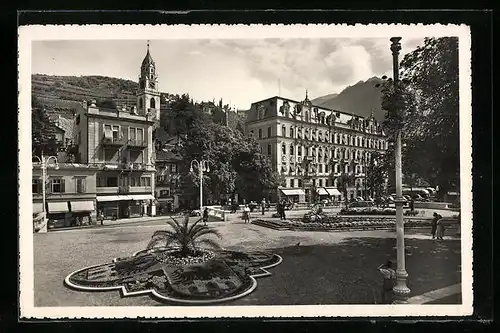 AK Meran, Promenade mit Pfarrturm