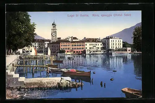 AK Riva /Lago di Garda, Teilansicht mit Hotel Sole