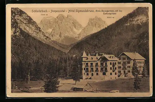 AK Schluderbach im Apezzotal, Hotel Sigmundsbrunn