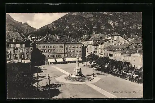 AK Bolzano, Piazza Walter aus der Vogelschau