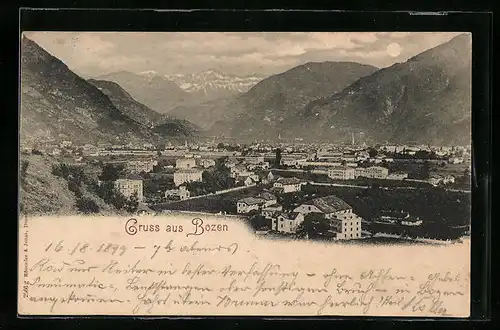 AK Bozen, Panorama aus der Vogelschau