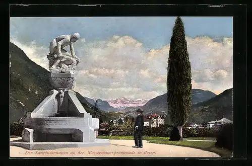 AK Bozen, Der Laurinsbrunnen an der Wassermauerpromenade