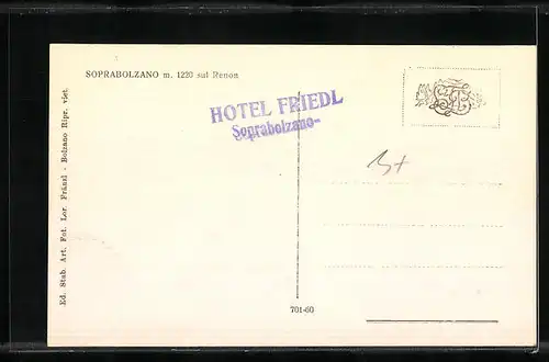 AK Soprabolzano, Ortsansicht aus der Vogelschau