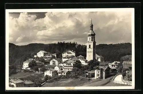 AK Kastelruth, Ortsansicht mit Kirche
